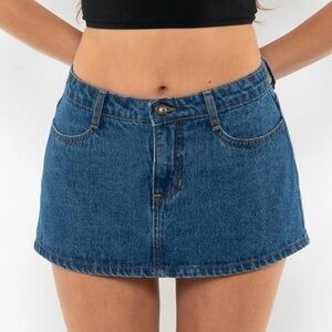 Los Angeles Apparel Blue Denim Mini Skirt